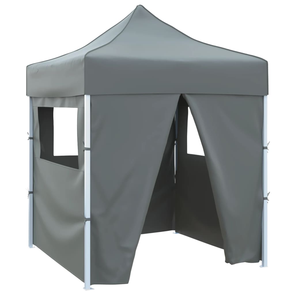 Tenda da festa Vidaxl con 4 pareti laterali pieghevoli 2x2 m antracite in acciaio