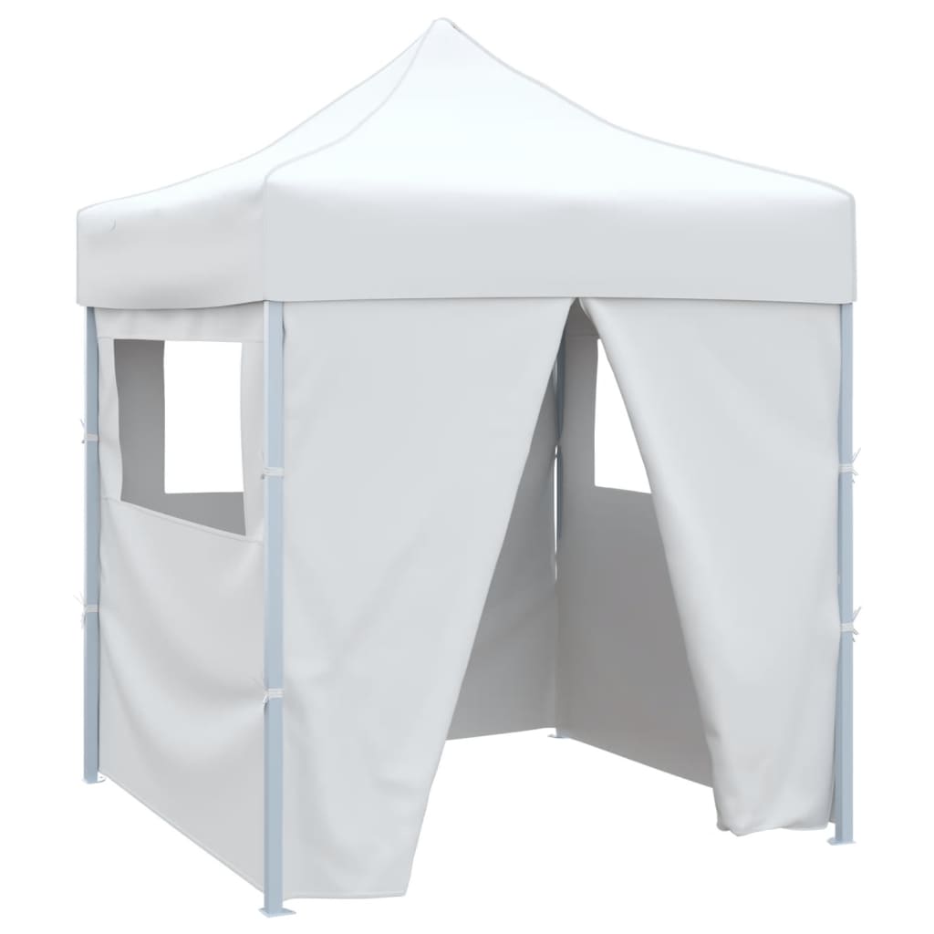 Tenda da festa Vidaxl con 4 pareti laterali pieghevoli 2x2 m in acciaio bianco