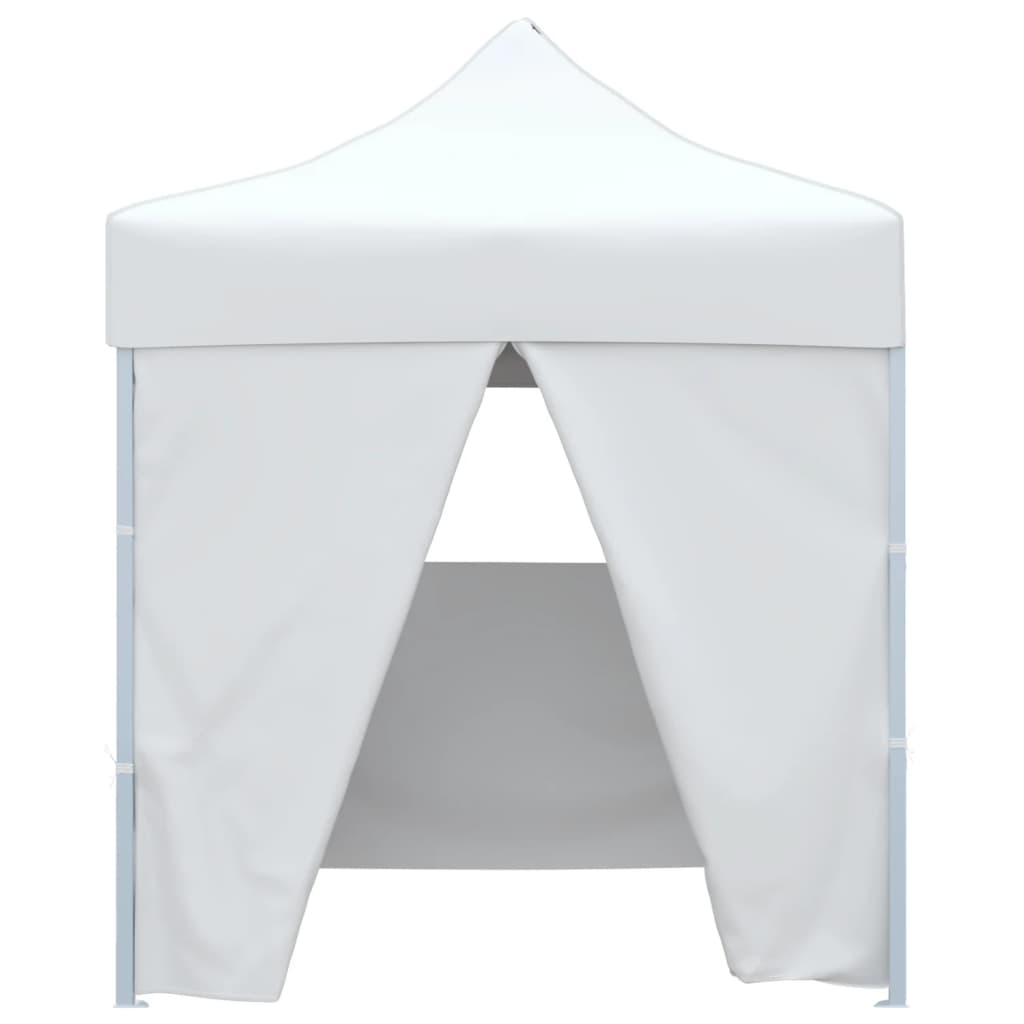 Tente de fête vidaxl avec 4 murs latéraux pliables 2x2 m en acier blanc