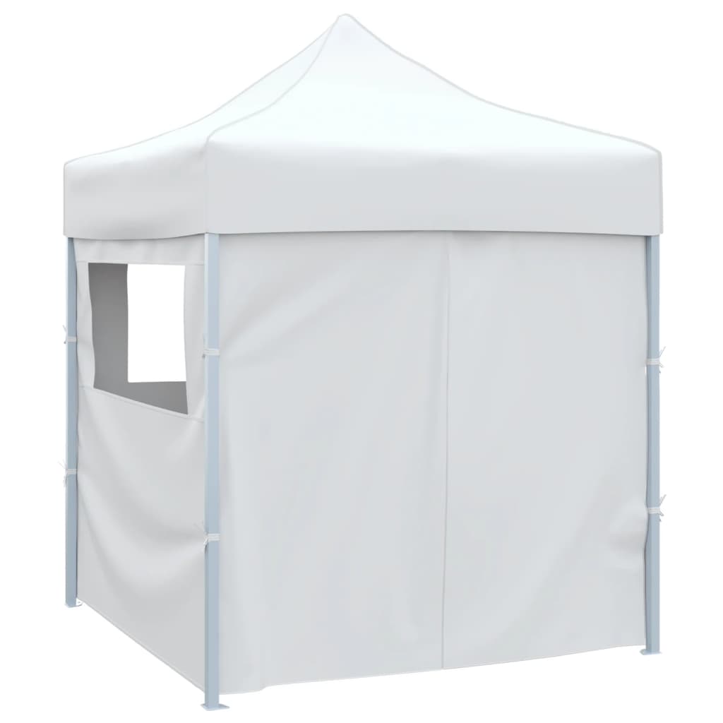 Vidaxl Party Tent med 4 sidevegger sammenleggbare 2x2 m stålhvit