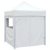 Tienda de fiesta Vidaxl con 4 paredes laterales plegables 2x2 m de acero blanco