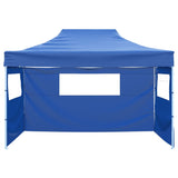 Vidaxl Party tent with 3 side walls foldable 3x4 m steel blue