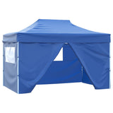 Tenda da festa Vidaxl con 4 pareti laterali pieghevoli 3x4 m in acciaio blu