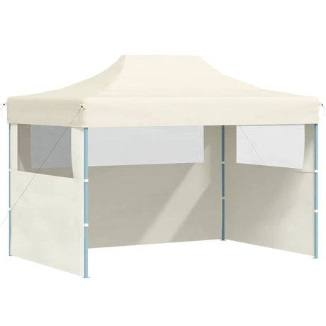 Vidaxl -Partyzelt mit 3 Seitenwänden faltbare 3x4 m Stahlcreme