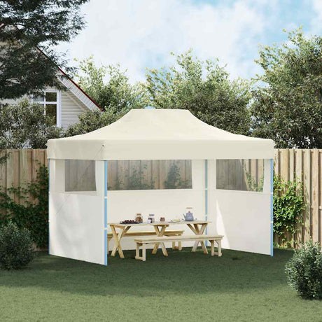 Vidaxl -Partyzelt mit 3 Seitenwänden faltbare 3x4 m Stahlcreme