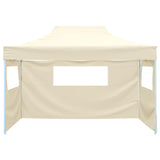 Vidaxl Party tent with 3 side walls foldable 3x4 m steel cream