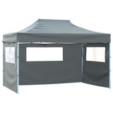 Vidaxl Party tent with 3 side walls collapsable 3x4 m steel anthracite