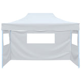 Tienda de fiesta Vidaxl con 3 paredes laterales plegables 3x4 m de acero blanco