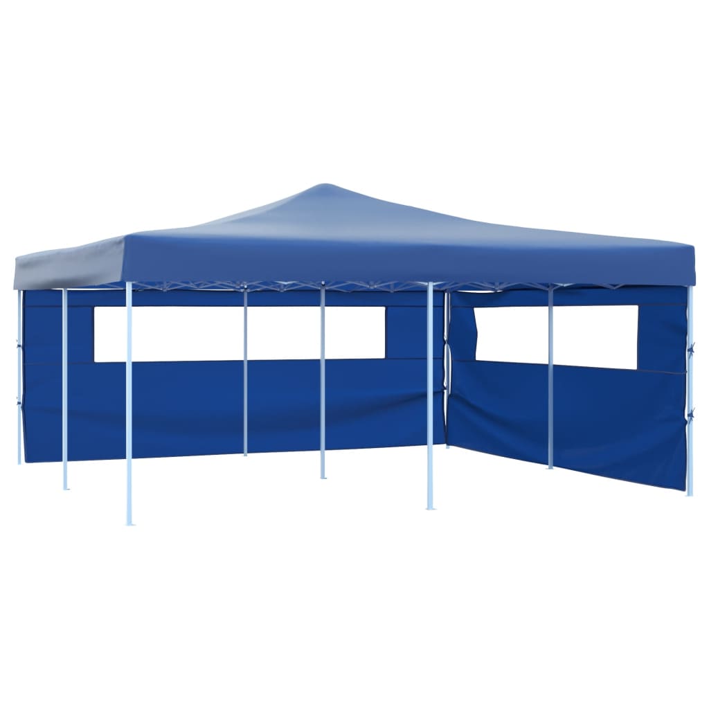 Vidaxl arbor plegable con 2 paredes laterales 5x5 m azul