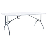 Vidaxl tuintafel inklapbaar 180x72x72 cm hdpe wit