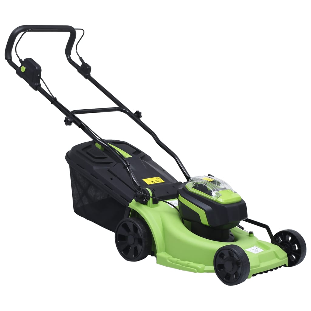 VidaXL battery pawn mower with 2 batteries 20 V 2000 mAh Li-ion