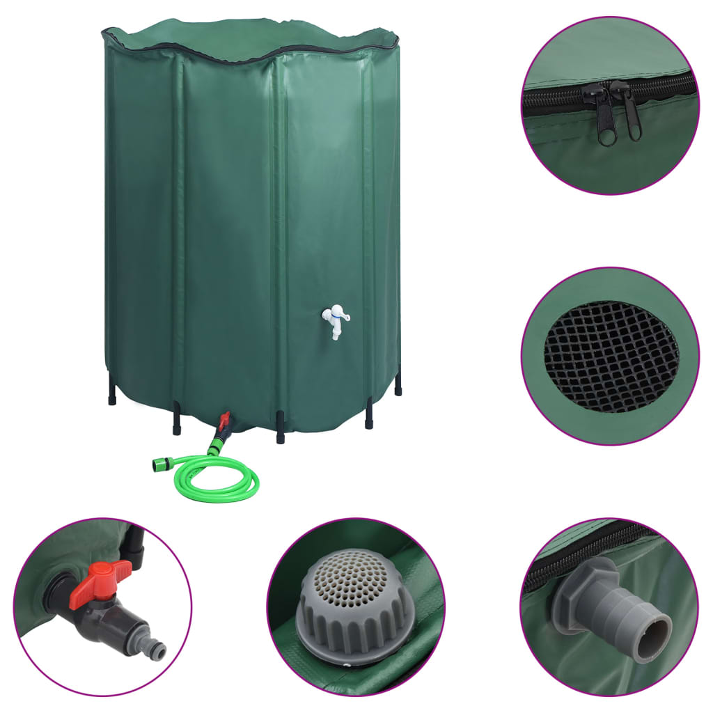 Vidaxl Rain Barrel pliable avec un robinet 1000 L