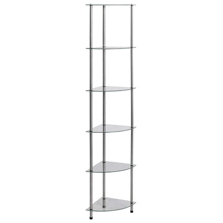 Vidaxl kastje 6-laags 30x30x160 cm gehard glas transparant