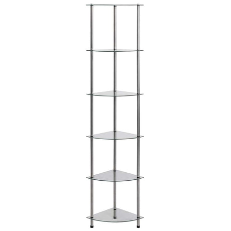 Vidaxl kastje 6-laags 30x30x160 cm gehard glas transparant