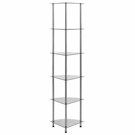 Vidaxl kastje 6-laags 30x30x160 cm gehard glas transparant
