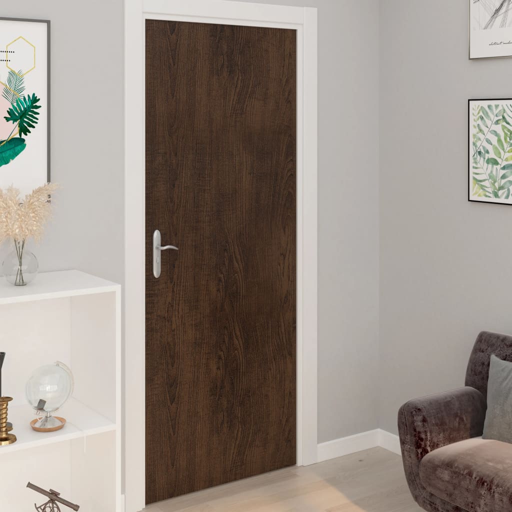 Vidaxl Door Fiies Self -adhezyjna 2 ST 210X90 CM PVC Dark Oak Kolor