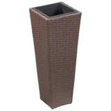VIDAXL -Pflanzer erhöht 30 x 30 x 80 cm Poly Rattan Braun