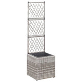 Vidaxl Latwerkplantenbak cresciuto con 1 pentola 30x30x107 cm rattan grigio