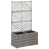 Vidaxl Latwerkplantenbak mit Töpfen 58x30x107 cm Rattan Grey