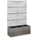 Vidaxl Latwerkplantenbak cresciuto con vasi 83x30x130 cm grigio rattan