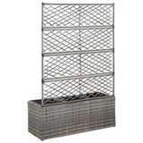 Vidaxl latwerkplantenbak verhoogd met potten 83x30x130 cm rattan grijs