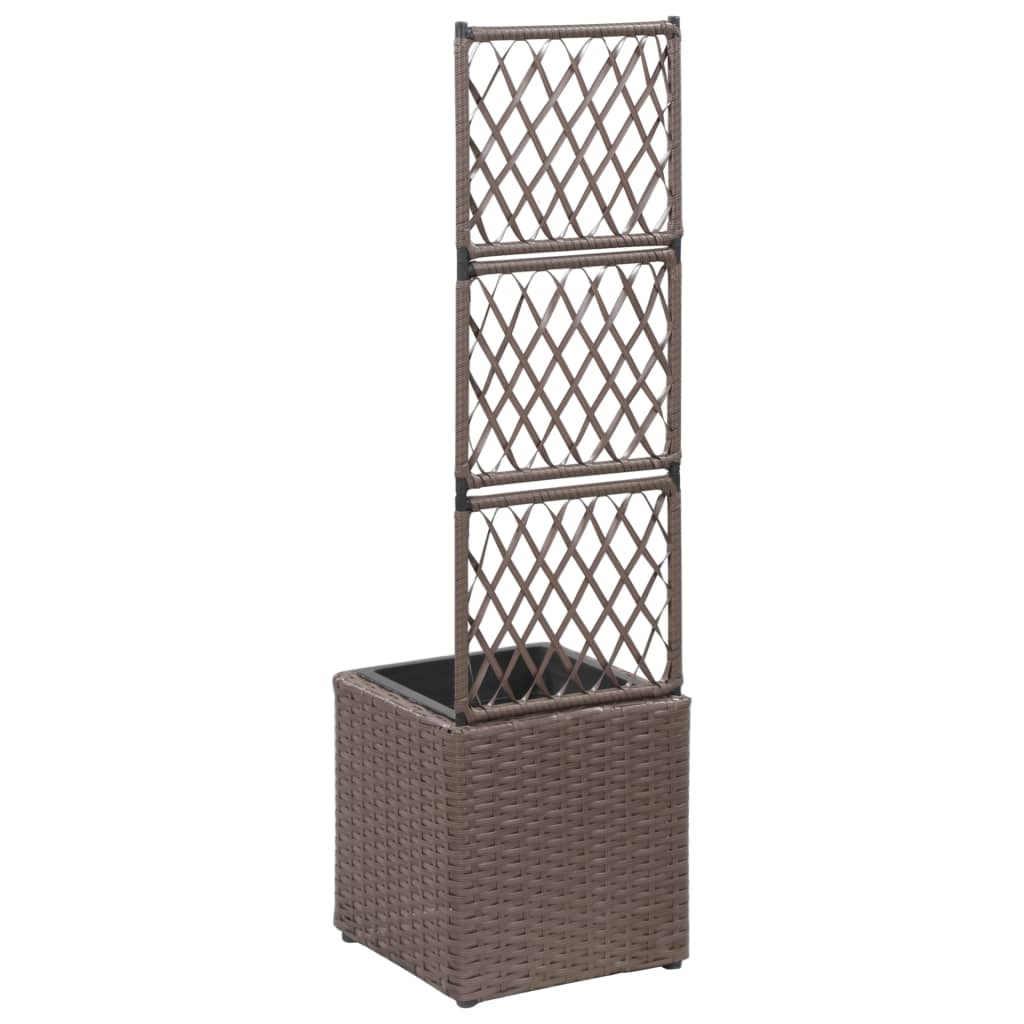 Vidaxl Latwerkplantenbak zvednutý s 1 pot 30x30x107 cm Rattan Brown