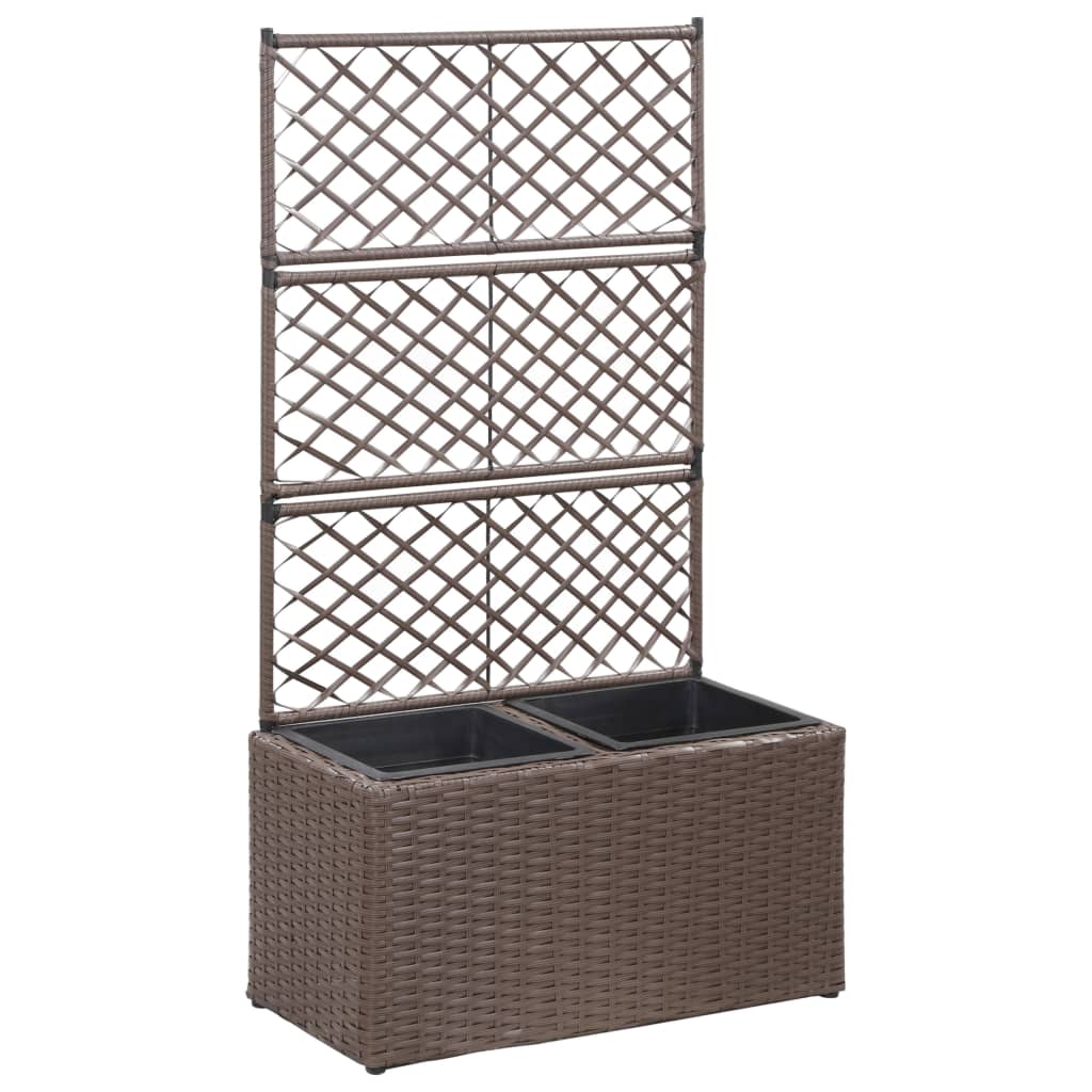 Vidaxl Latwerkplantenbak cresciuto con vasi 58x30x107 cm rattan marrone