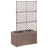 VidaXL Latwerkplantenbak raised with pots 58x30x107 cm Rattan brown