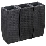 Vidaxl Planters hævede 3 st poly rotting sort