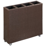 Plantilla Vidaxl criada por 4 macetas 80x22x79 cm Poly Rattan Brown