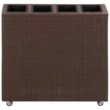 VIDAXL -Pflanzer mit 4 Töpfen 80x22x79 cm Poly Rattan Brown angehoben