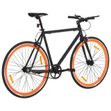 Vidaxl fiets met vaste versnelling 700 c 51 cm zwart en oranje