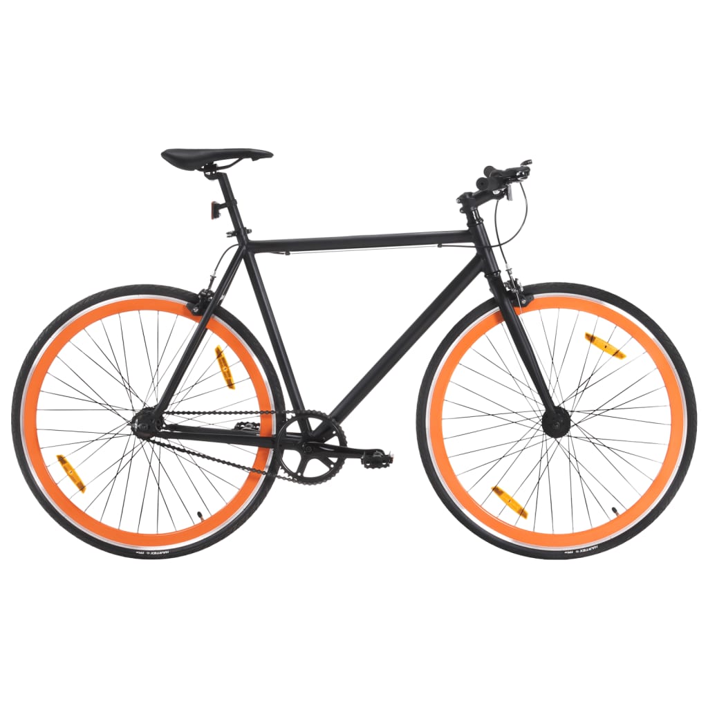 Vidaxl -Fahrrad mit festem Gang 700 C 55 cm schwarz und orange