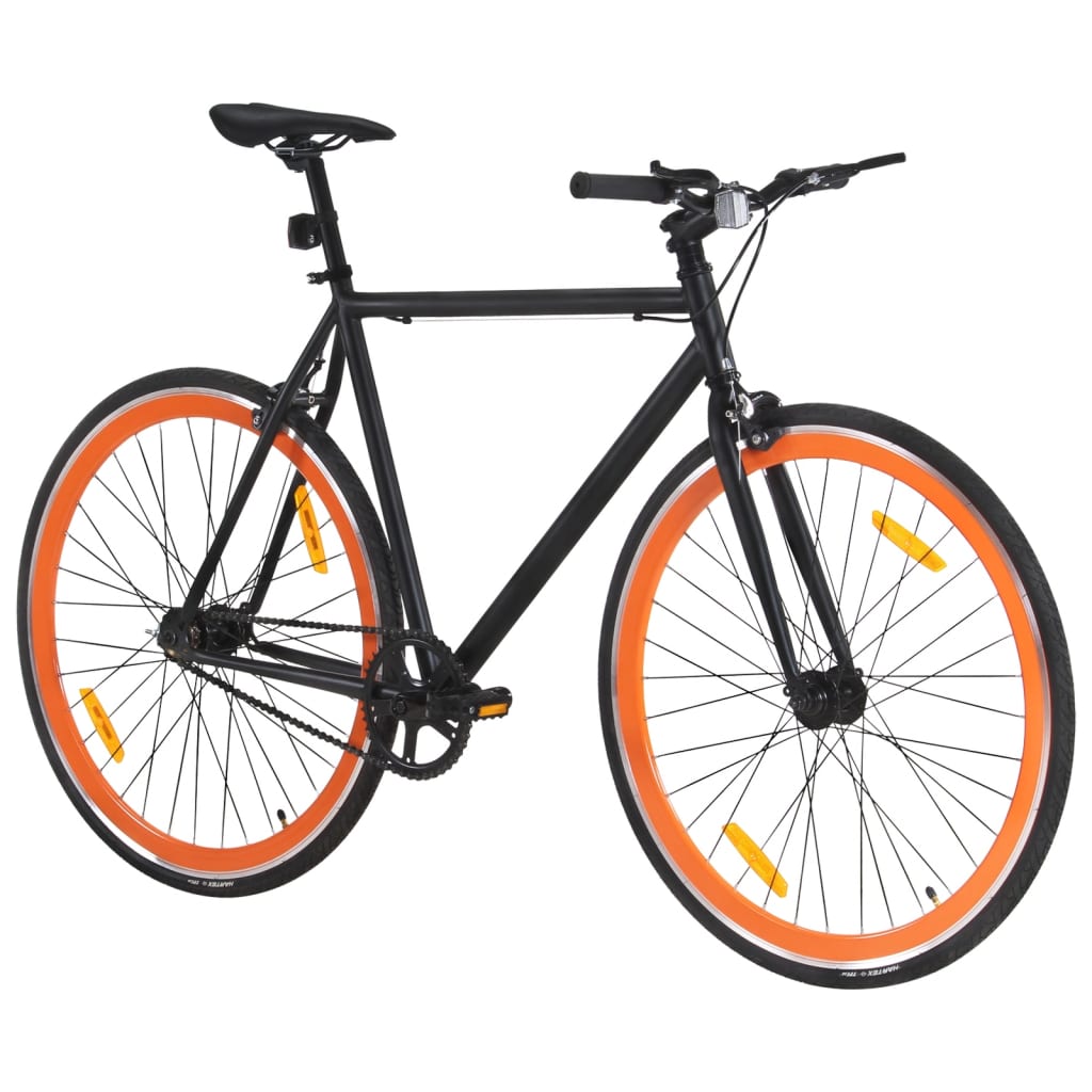 Vidaxl bicycle with fixed gear 700 C 55 cm Black and orange