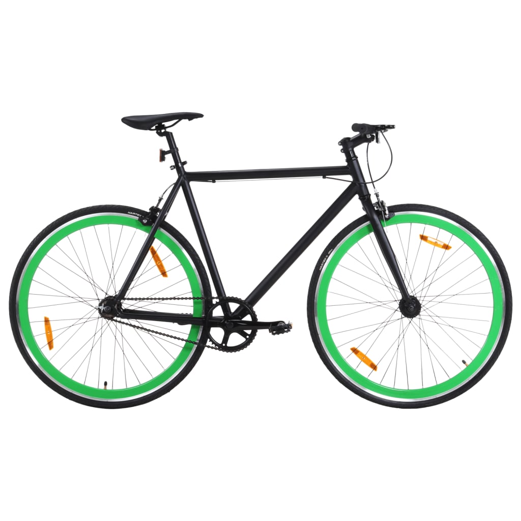 Bicicleta Vidaxl con engranaje fijo 700 C 51 cm negro y verde