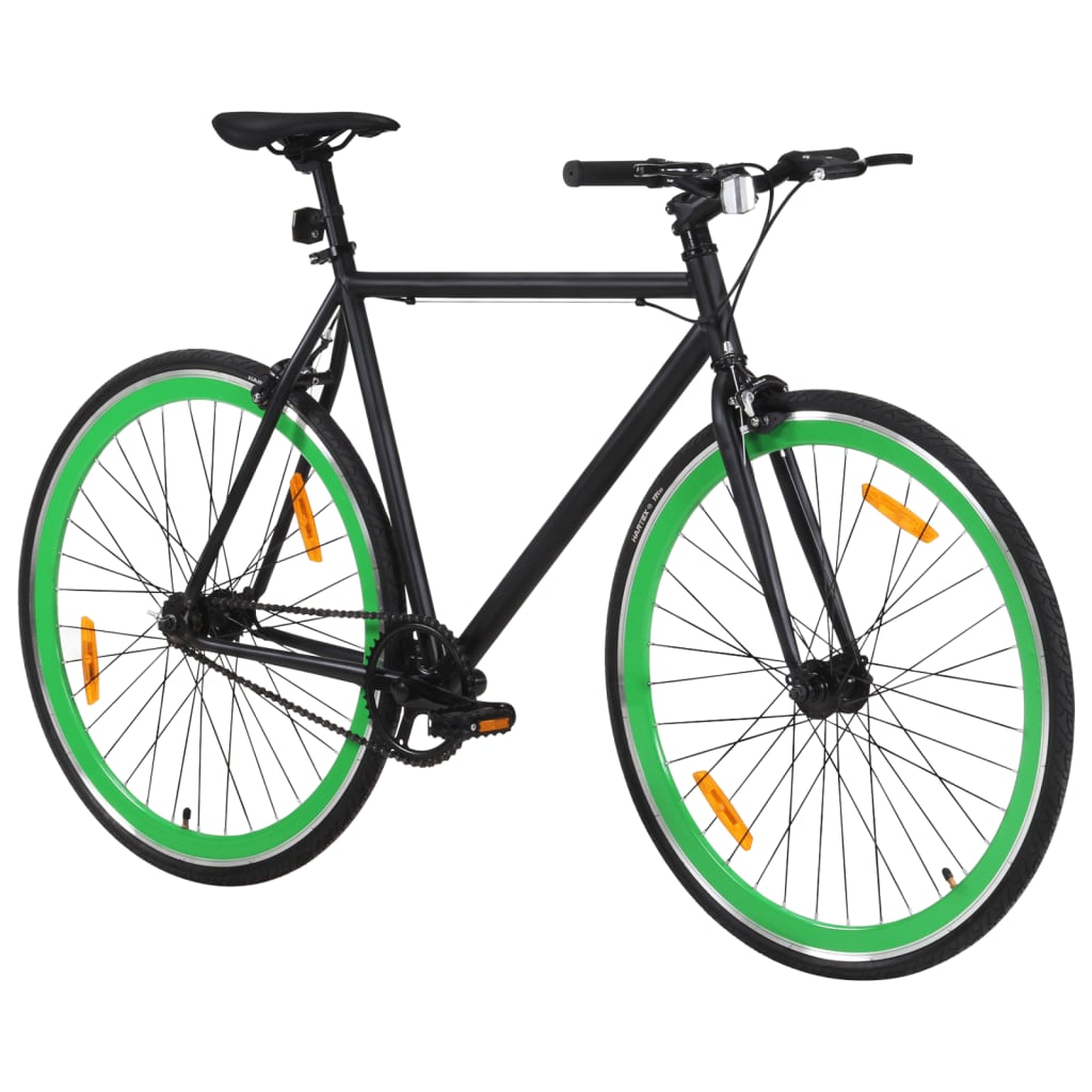 Vidaxl Bicycle avec un engrenage fixe 700 C 51 cm noir et vert