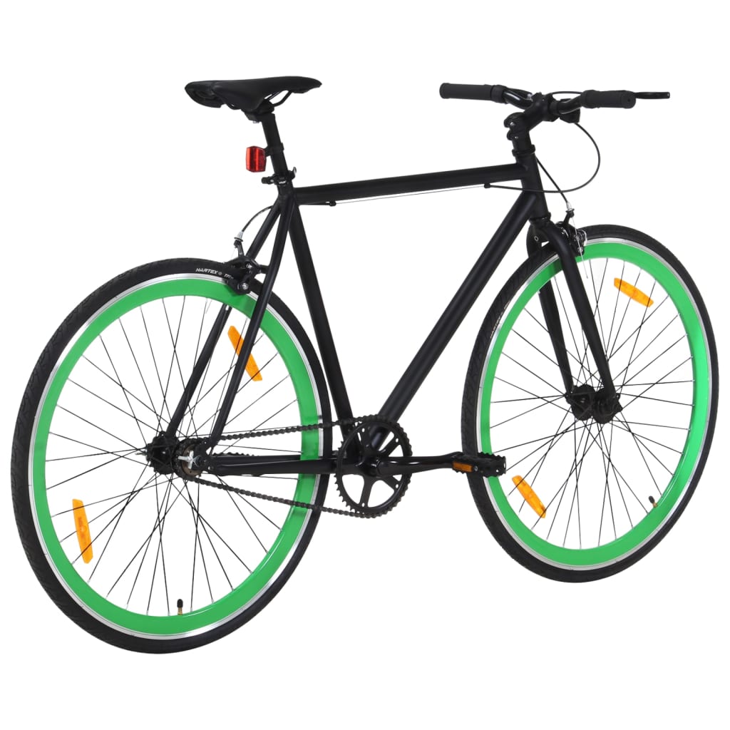 Bicicleta Vidaxl con engranaje fijo 700 C 51 cm negro y verde