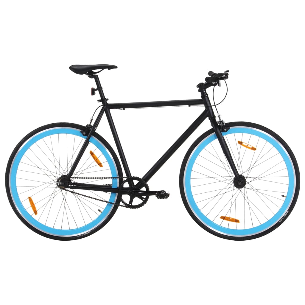 Vidaxl -Fahrrad mit festem Gang 700 C 55 cm schwarz und blau