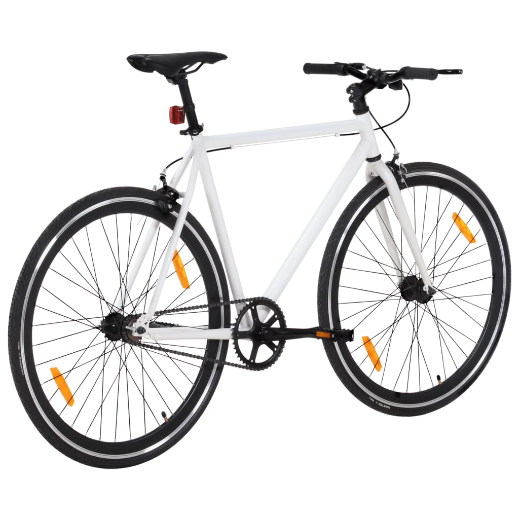 Vidaxl bicycle with fixed gear 700 C 59 cm white and black