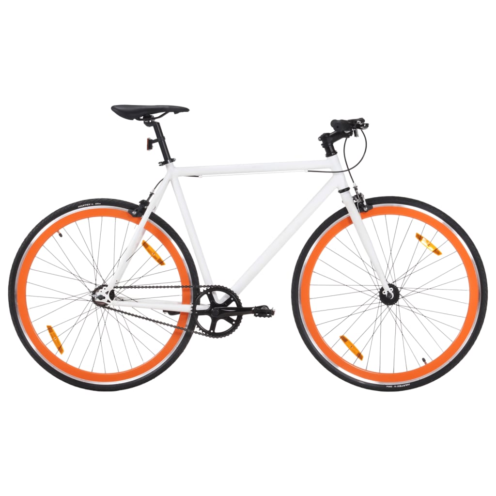 Vidaxl kolo s fiksno prestavo 700 c 59 cm bela in oranžna