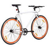 Vidaxl -Fahrrad mit festem Gang 700 C 59 cm Weiß und Orange