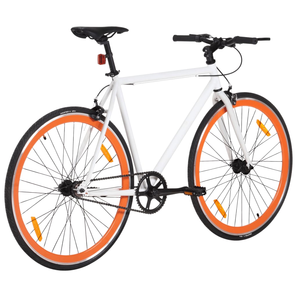 Vidaxl kolo s fiksno prestavo 700 c 59 cm bela in oranžna