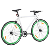 Bicicleta Vidaxl con engranaje fijo 700 C 51 cm blanco y verde