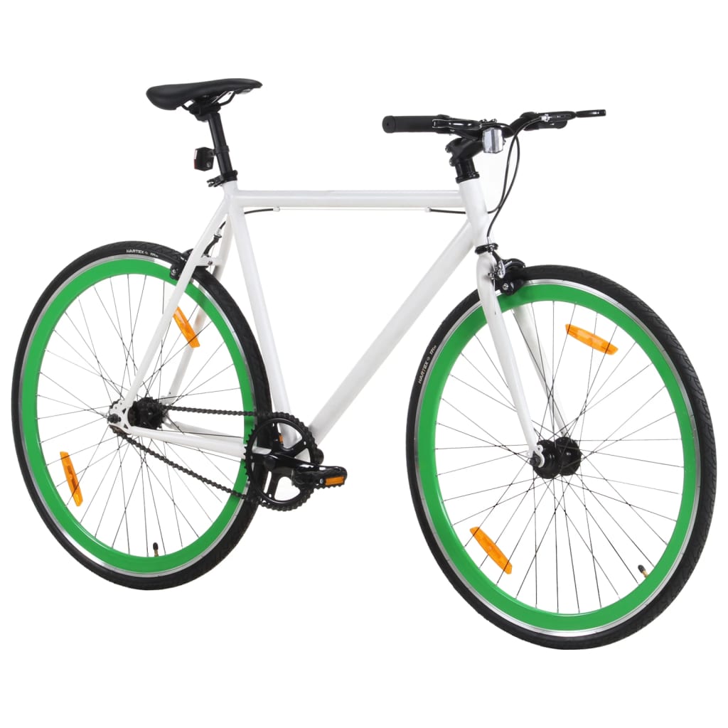 Vidaxl fiets met vaste versnelling 700 c 55 cm wit en groen