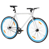 Vidaxl Bicycle s pevným zařízením 700 C 55 cm bílá a modrá