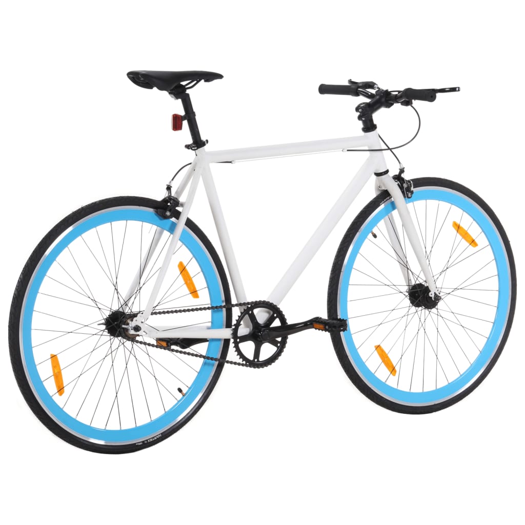 Vidaxl Bicycle avec un engrenage fixe 700 C 55 cm blanc et bleu