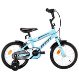 Vidaxl Bike per bambini da 14 pollici neri e blu