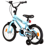 Vidaxl bicicleta para niños 14 pulgadas negras y azules