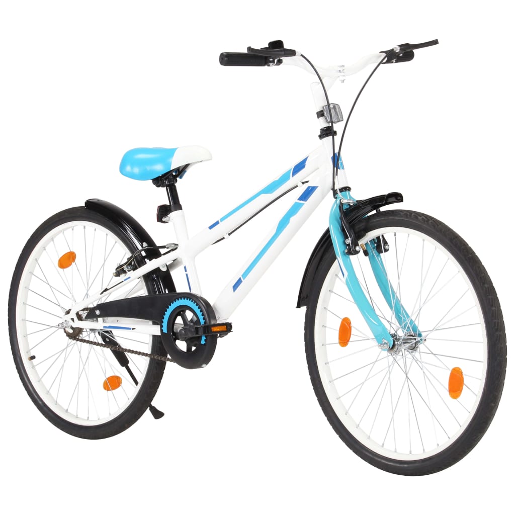 Vidaxl Kinderrad 24 Zoll blau und weiß