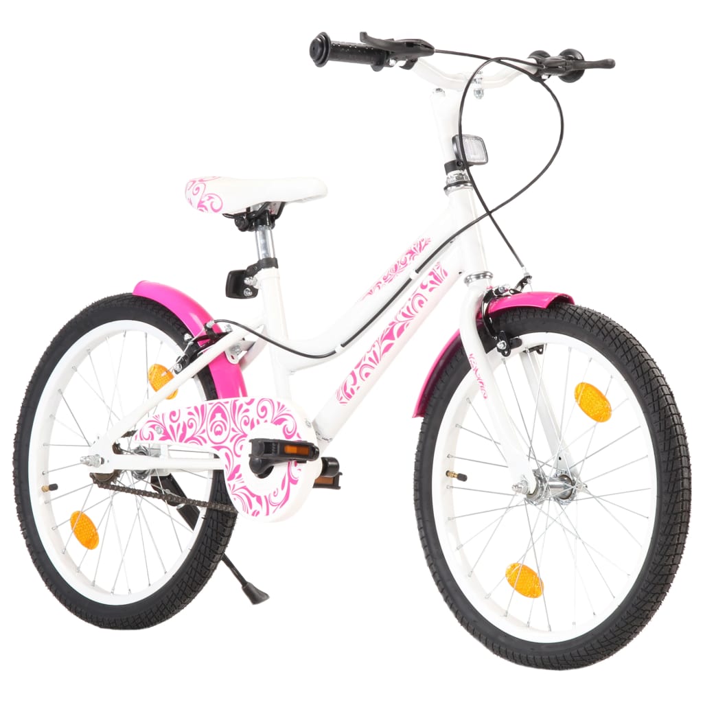 Vidaxl Bike per bambini da 20 pollici rosa e bianco